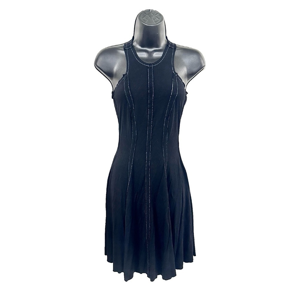 Divina Pele Rayon Frayed Dress Open Back Detachable Embellished Rhinestone Charm